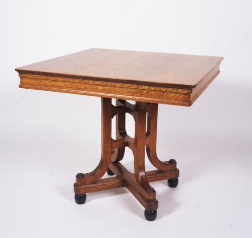 In 1999, the Friends contributed £3,500 towards an oak table with ceramic ball feet designed by Augustus Welby Northmore Pugin and made in his Covent Garden workshop in the 1830's. The subdued Gothic Revival design of the table is a precursor of work by arts and crafts designers.
